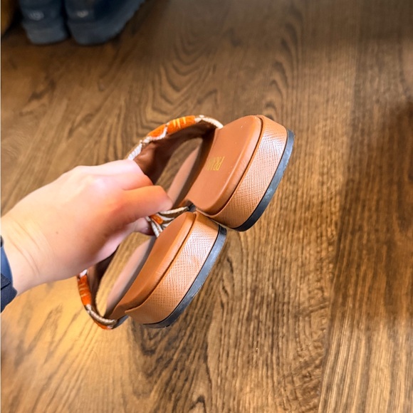 Prada Orange Floral Patterned Slide Mules - Picture 4 of 8